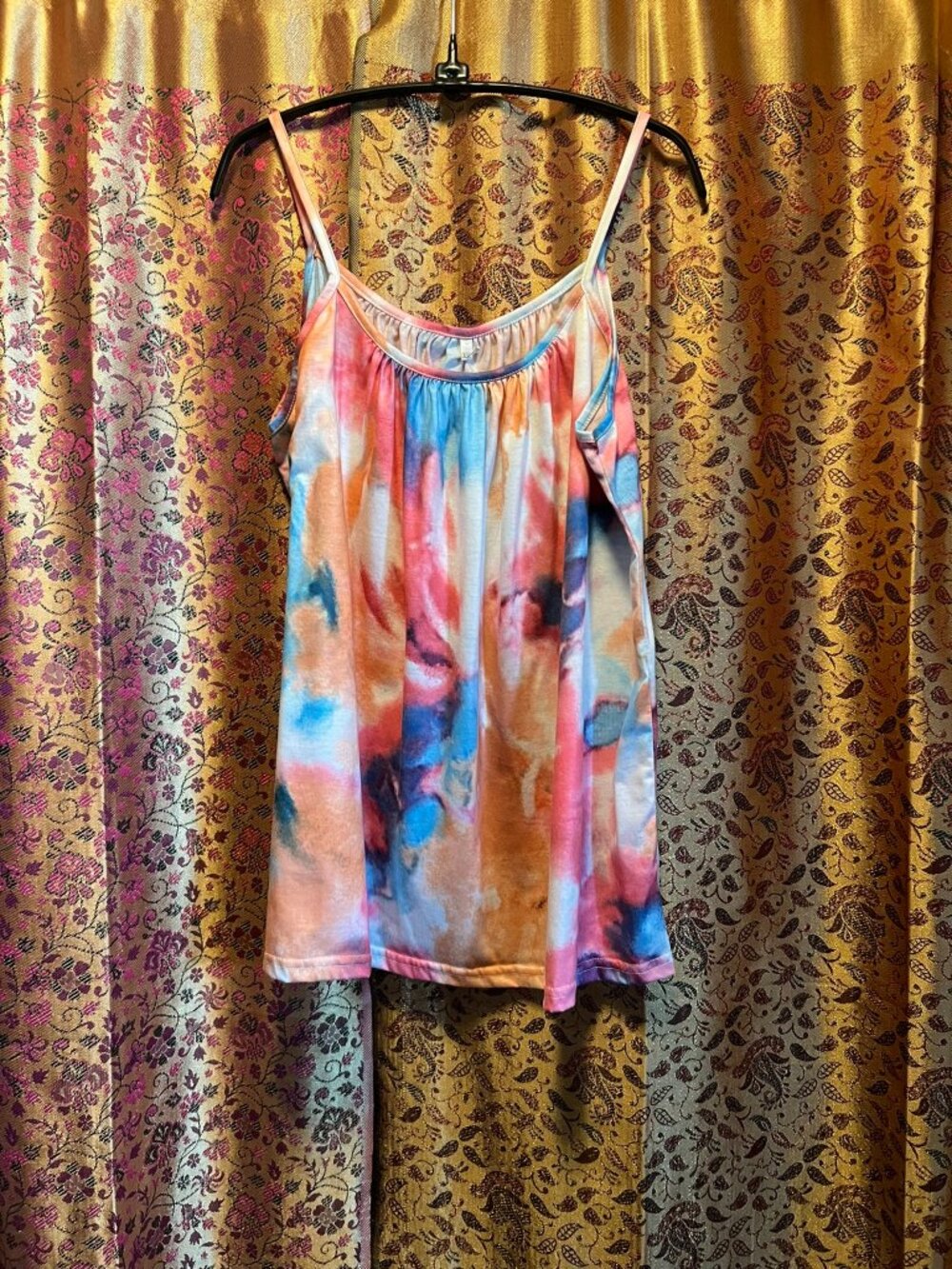 Plus Size Tank Top Tiedyed Spaghetti Straps